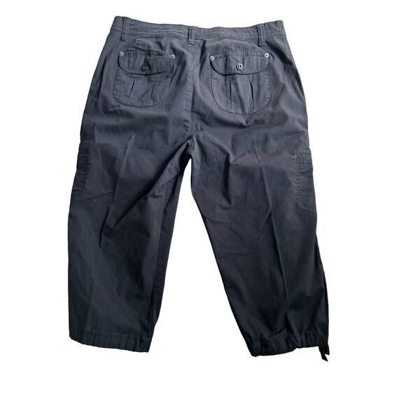 Jones New York Black Ladies Cargo Type Pants Elastic Tie Legs Size 12 Super Cute - Picture 7 of 7